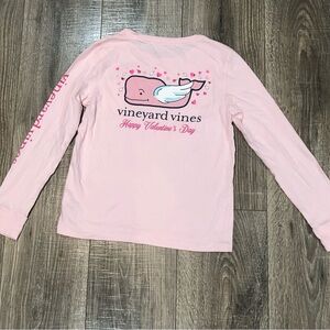 Girls Vineyard Vines Size 10-12 Long Sleeve Tee VALENTINES DAY